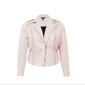 Pink Suede Moto Jacket